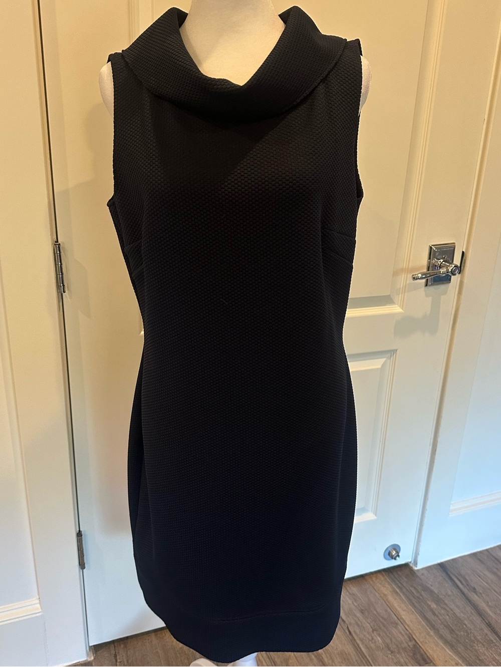 American Living Black Sleeveless Cowl Midi Dress